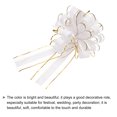 thumbnail image 4 of Uxcell 5Pcs 8" Lazos grandes de organza con borde dorado para envolver regalos de coche en blanco, 4 of 6