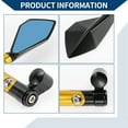 thumbnail image 6 of Unique Bargains Motorcycle Rear View Mirrors Bar End Side Mirrors Mount Adjustable Aluminum Alloy 1 Set Black Gold Tone M8/M10 Prismatic Shape, 6 of 7