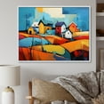 thumbnail image 1 of Designart Farm framed wall art decor, Farm framed wall Art, Abstract Farmstead composition , Multi-Color Country White Framed Wall Art, 32x16 inches White Color Frame, 1 of 5