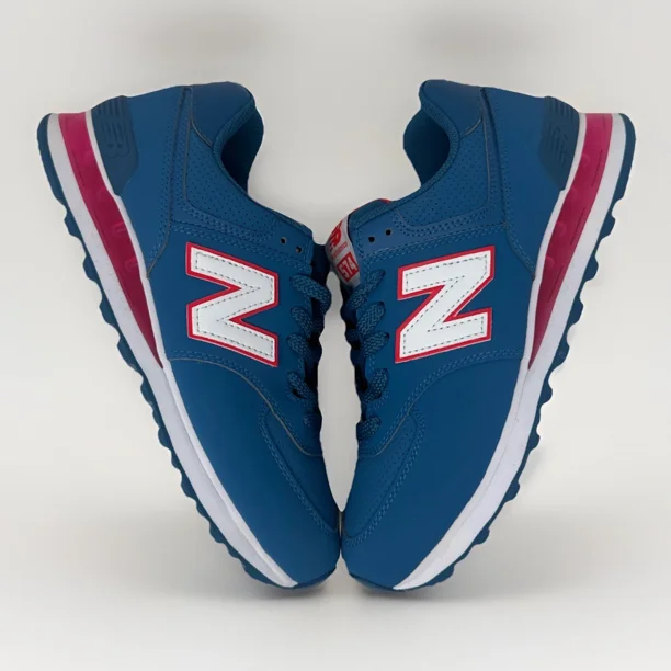 New Balance 574 Sneakers Mens US Size 8 Blue/Pink Leather ML574EWW