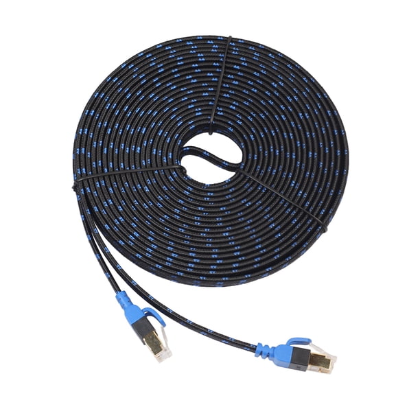 Matsuzay 10Gbps Cat7 Red LAN PVC plano Internet Cable Ethernet Cable Línea alámbrica PC Enrutador inalámbrico NAS Cables de audio/vídeo TYPE4 15M