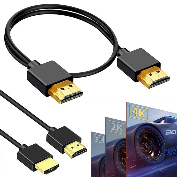 Cable 2.0 compatible con mini Cables compatibles a 4K@60Hz 18gbps 2160p 1080p macho-Macho Ultra suave y delgado Extremadamente flexible para HDTV Proyector portátil