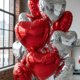 thumbnail image 5 of Globos PNIOTAIN de 18" en forma de corazón, foil, 30 piezas, rojo, rosa y plateado, 5 of 9