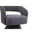 thumbnail image 6 of 360-Degree Swivel Accent Chair with Wrap-Around Backrest, Round Barrel Chair with Soft Padded Seat, Leisure Club Armchair for Living Room Bedroom, Gray, Easy to Assemble, 6 of 7