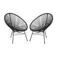 thumbnail image 3 of Costa Lounge Chair, Wire Lounge Chair, Plastic Lounge Chair, Beach Lounge Chair, Indoor-Outdoor Lounge Chair,Acapulco style Rattan,Weather Resistant,Patio Lounge Chair, Oval Lounge Chair - Set 2, 3 of 4