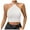 White, variant on Women Summer Tops Womens Basic Minimalist Sexy Hanging Neck With Navel Strap Knitted Top Vest Strap Diet Top Women Boy 12 Set Line Girl Christmas Womens Tops Compression Shirts Bra Too Beige S