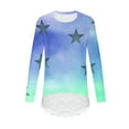 thumbnail image 5 of NAISIBABY Girls Long Sleeve Tops, Lace Irregular Hem Crewneck Fashion Graphic Kids Fall Clothes Tops Blue 6T, 5 of 6