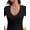 Black, variant on Women's Deep V-Neck Short Sleeve T-Shirt, Slim Fit Casual Summer Top