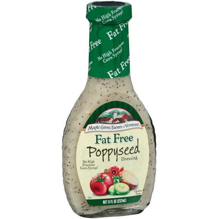 Maple Grove Farms Fat Free Poppyseed Dressing, 8 oz (Pack of 6)