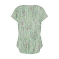 thumbnail image 5 of ALLLIST Summer Tops for Women 2024 Green Button Graphic Embellished Short Sleeve V-Neck T-Shirts Womens Blouses Dressy Casual XL, 5 of 5