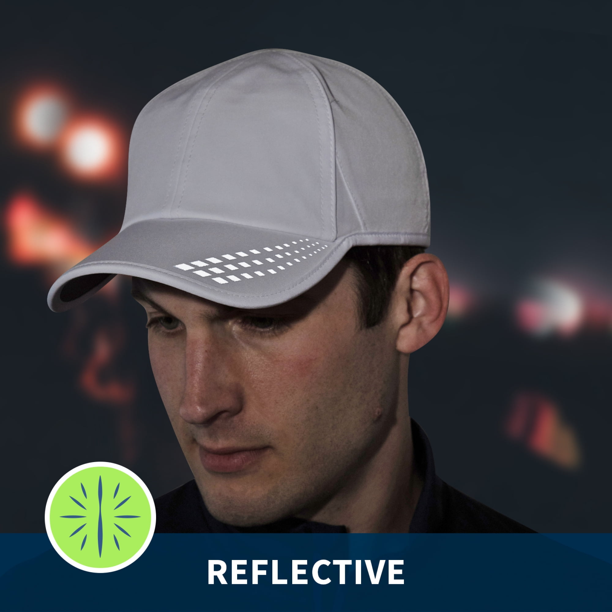 Men’s UV Protection Running Hat - white/reflective