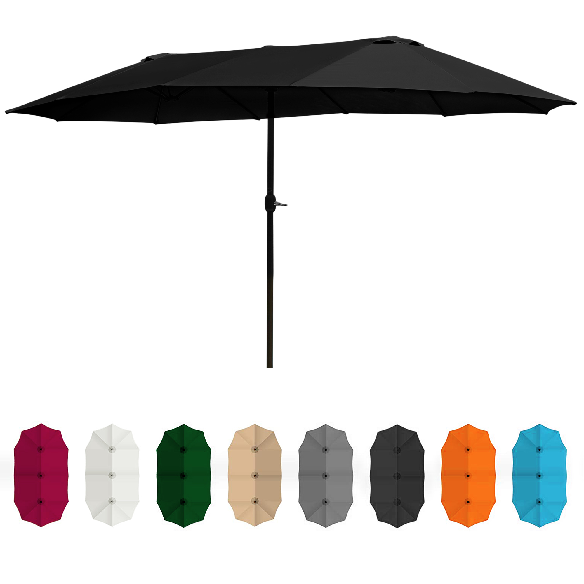 BELLEZE 15 Ft Extra Large Outdoor Market Patio Umbrella DoubleSided