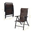 thumbnail image 2 of Patio Rattan Folding Chair Recliner Back Adjustable Portable Camping W/Armrest, 2 of 9