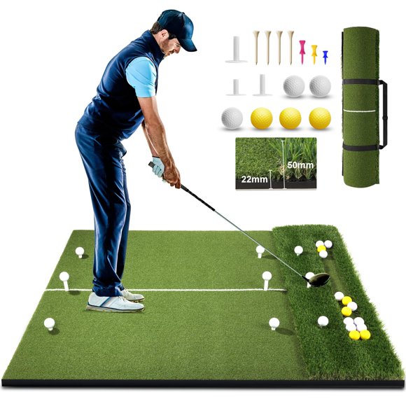 Alfombra de golf Lovegoo de 150 x 120 cm con bandeja de bolas para interiores y exteriores