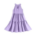 thumbnail image 6 of ZACPNCV Girls' Sleeveless Gradient Dress Summer Casual Sundress Skater Swing Twirly Halter Dress Purple 5-6 Years, 6 of 7