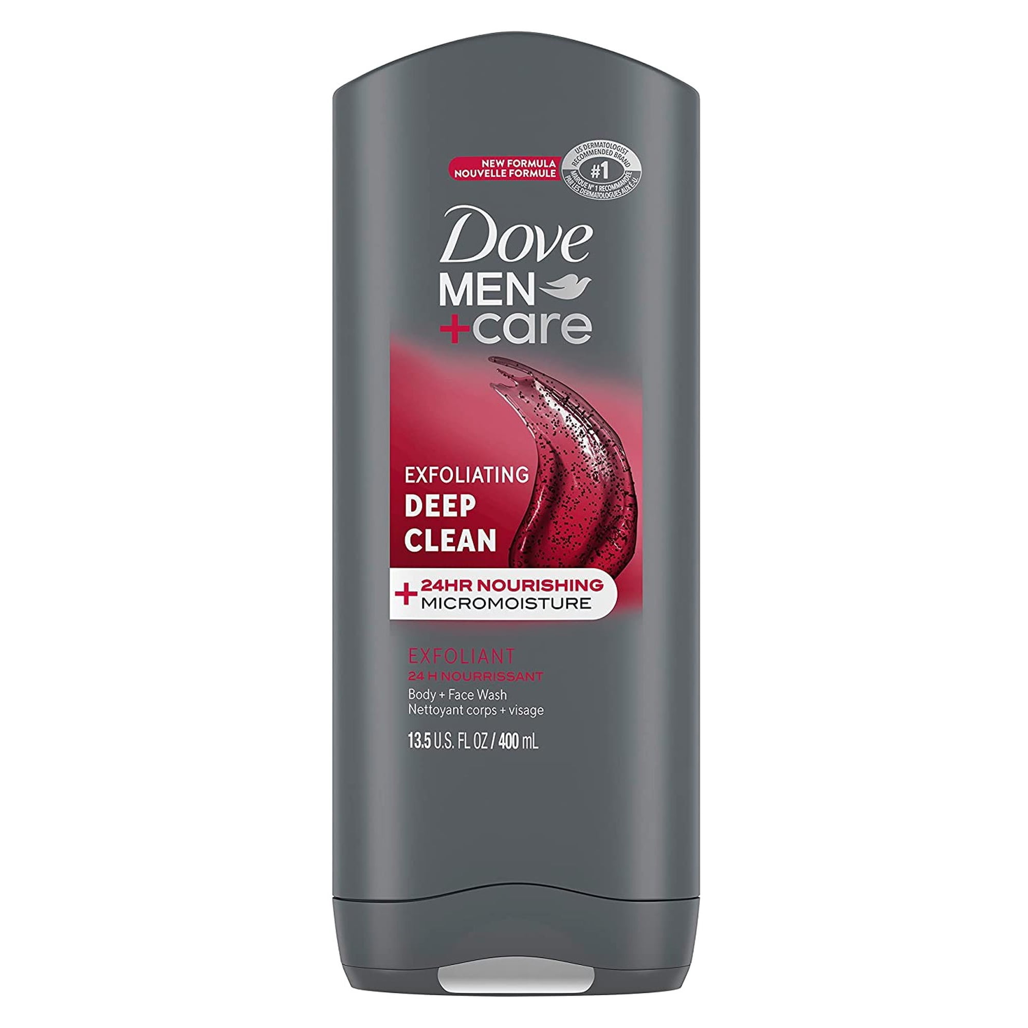Dove Body & Face Wash Mens Exfoliating Deep Clean 13.5oz (Pack of 3)