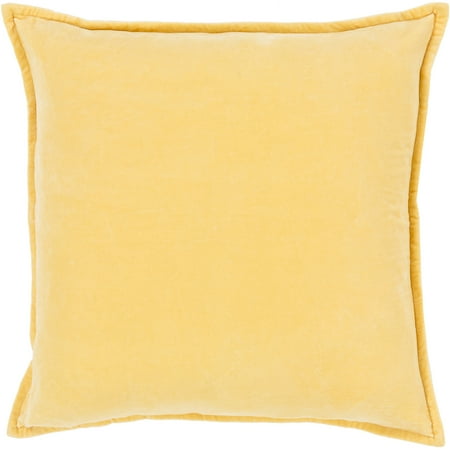 Velvet Knot - Art of Knot Velvet Crush Hand Crafted Solid Cotton Decorative Pillow, Yellow