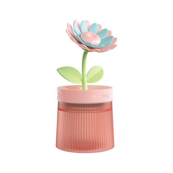 Deeceymbur USB Mini Humidifier Gardenia Design Colorful Lights Quiet Cool Mist for Bedroom Office and Travel Use