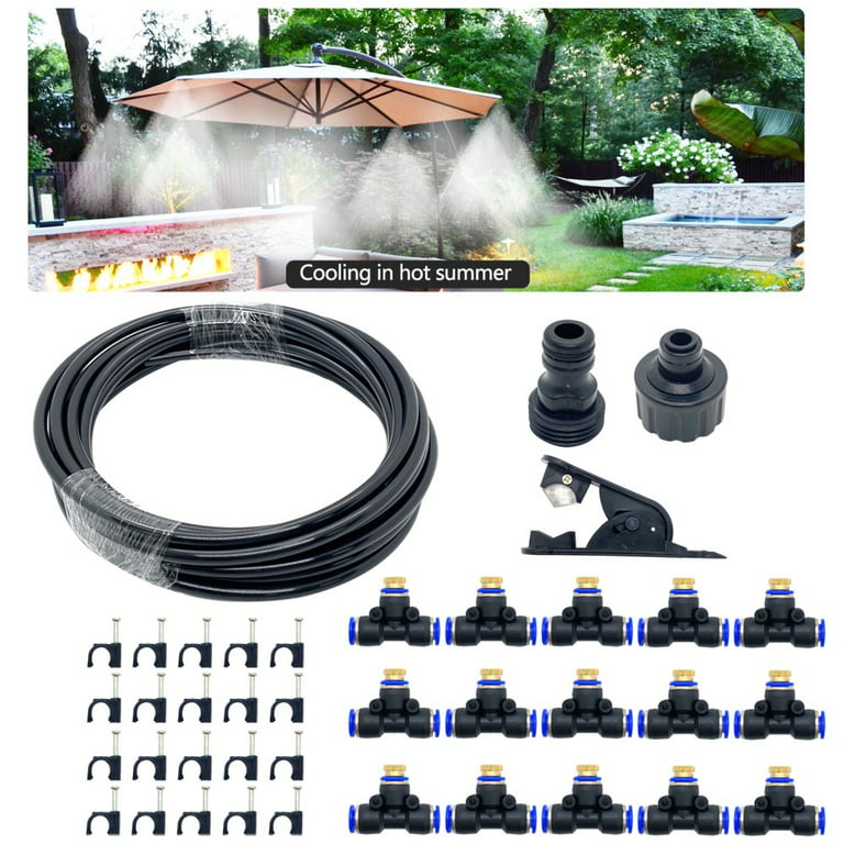 Ordinere Depression Viva 6M/20ft Outdoor Misting Misters Cooling System with 6 Brass Mist Nozzles +  Faucet Connector Patio Misting system for Patio Fan Garden Greenhouse  Misting,Trampoline for Waterpark - Walmart.com