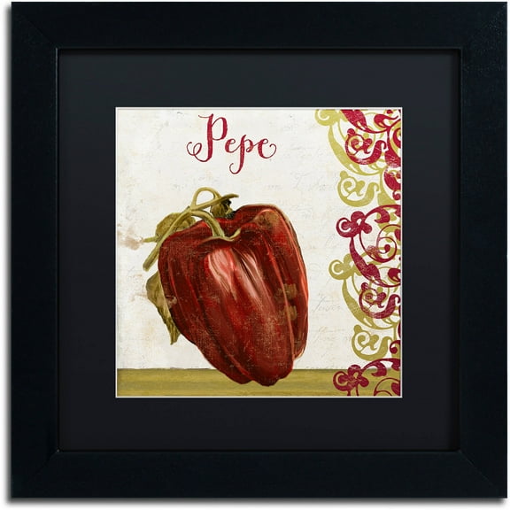 Trademark Fine Art "Cucina Italiana Vii" Canvas Art by Color Bakery Black Matte, Black Frame