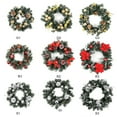 thumbnail image 2 of Home Christmas Front Door Wreath, 9.8" Pre-lit Wreath with Christmas Balls and Pine Cone,Battery Operated with LED Light Up Xmas Wreath Decorative Hanging Ornament, 2 of 6