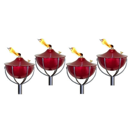 Classic Tiki Torches - Legends Classic Maui Tiki Torch Set of 4 - Cranberry