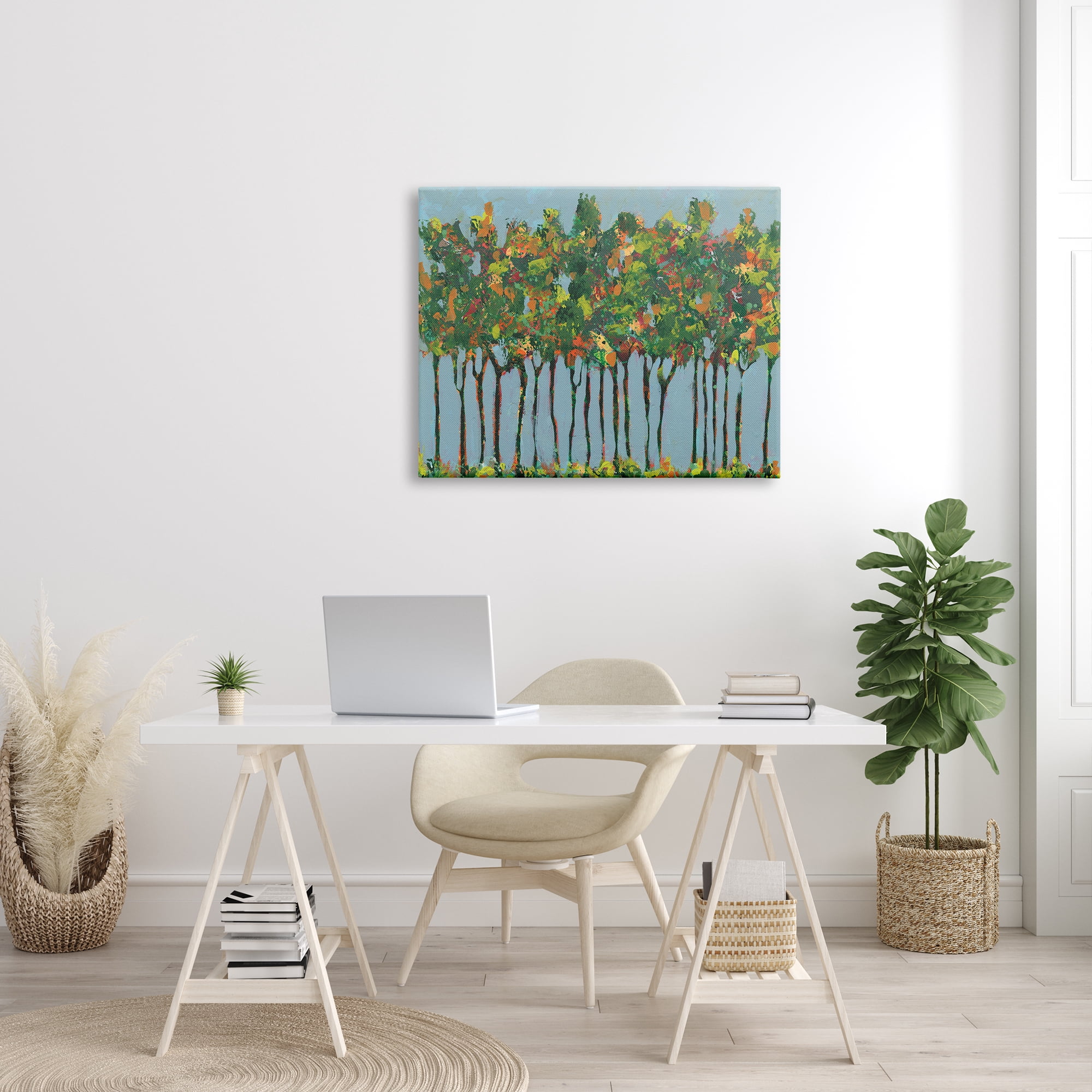 Stupell Industries Abstract Trees Seasonal Transition Leaves Blue Sky, 30 x 40, Designed by Regina Moore