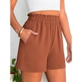 thumbnail image 4 of HKYNLAG Shorts for Women Dressy Casual Elastic High Waisted Ruffle Comfy Lightweight Summer Shorts for Beach Vacation Ginger 3XL, 4 of 6