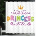 thumbnail image 4 of Ambesonne Feminine Shower Curtain, Little Cartoon Words, 69"Wx84"L, Fuchsia Green, 4 of 5