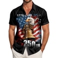 thumbnail image 2 of UngA 250 USA Shirt, Men's American Flag Button Down Shirt Casual Eagle Hawaiian Shirts Patriotic Short Sleeve T Shirts for Man (Black,3XL), 2 of 6