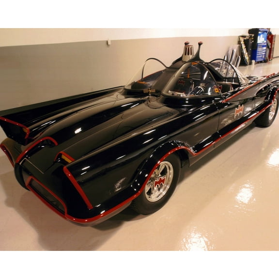Batman Color Batmobile Classic Car 24x36 HD Aluminum Wall Art