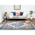 thumbnail image 2 of Jani  Kori Distressed Blue/Orange Poly-blend Rug 7'6" x 9'6" 8' x 10' Living Room, Bedroom, Dining Room, 2 of 5
