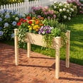thumbnail image 3 of Wooden Raised Garden Bed with Legs, 34"L X 18"W X 30"H, Elevated Reinforced Large Planter Box for Vegetable Flower Herb Outdoors, 3 of 8