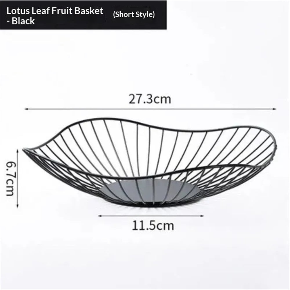 Iron Fruit Basket - Black Fruit Bowl for Kitchen Counter - Wire Storage Basket for Vegetable Snack Candy - Square Fruit Holder for Countertop - 10.7 Inches (Square)