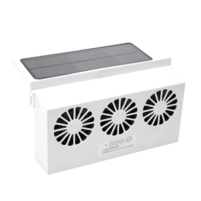 Generation Car Ventilation USB Circulation Exhaust Fan Cooler Vehicle Cooling Tool Solar Powered Auto Air Vent Ventilator ,High-Speed Airflow