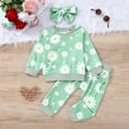 thumbnail image 2 of Kogui Girl Long Sleeve Pant Set Toddler Girl Top and Pants Set Girls Fall Winter Outfits Size 3T 4T (Light Green,3-4 Years), 2 of 8