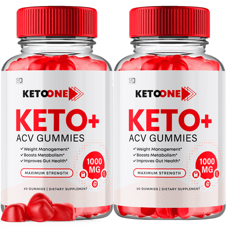 (2 Pack) Keto One Keto ACV Gummies - Apple Cider Vinegar Supplement for Energy & Focus - Dietary Supplement Gummies with Apple Cider Vinegar Folate Vitamin B12 B6 Beet Root (120 Gummies)