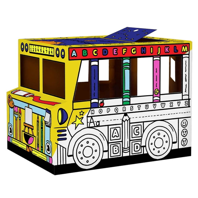 Fellowes - Bankers Box at Play Autobus Scolaire en Carton à Colorier Soi-Même