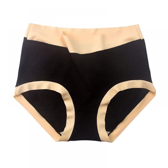 Baywell Women's High Waist Panties Plus Size Cotton Crotch Triangle Underpants Black 121-143lbs