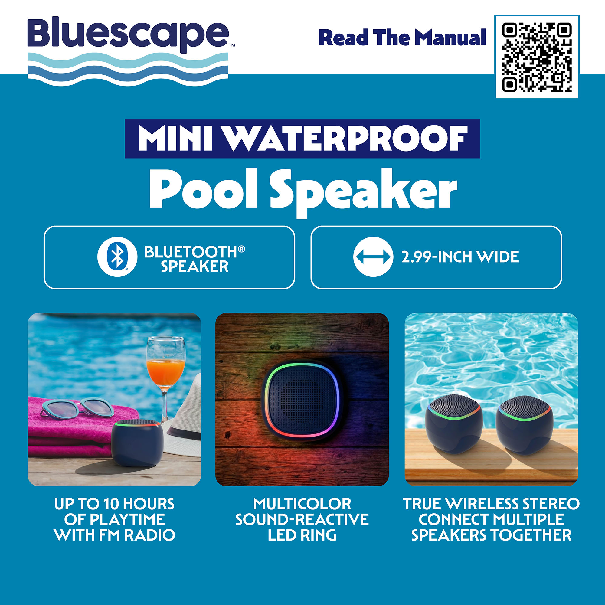 Bluescape Mini Portable Waterproof Bluetooth Speaker, Black photo 2