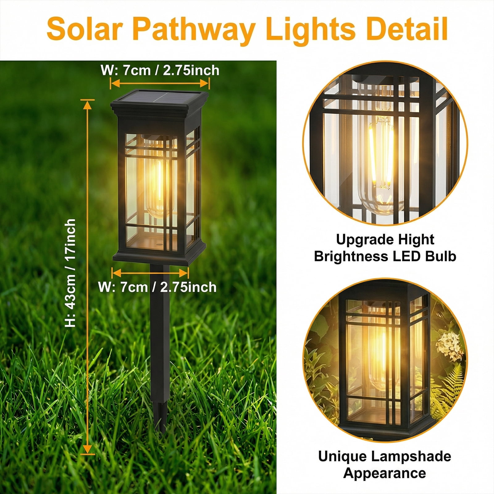 Fohil 4 Pack Solar Lights Outdoor Waterproof ,Solar Landscape Pathways Lights Waterproof LED