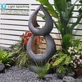 thumbnail image 2 of Water Fountain 2 Tired Modern Indoor Floor Standing Outdoor Fountain with Lights for Garden Patio Backyard Porch Home Art Decor, 2 of 7