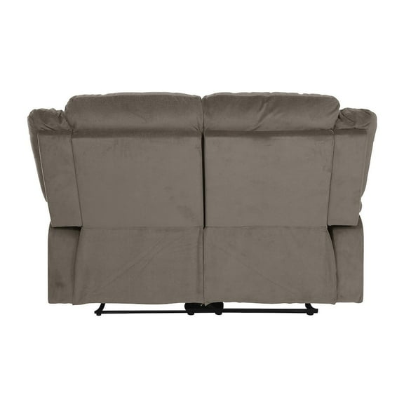 Lexicon Jarita Microfiber Fabric Double Reclining Loveseat in Chocolate