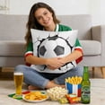 thumbnail image 4 of Funda de cojín decorativo de fútbol de poliéster suave de 18x18 pulgadas para sofá, coche o dormitorio – Decoración del hogar con temática deportiva, 4 of 6