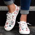 thumbnail image 5 of NOKIO Women Canvas Sneaker Slip On Non Slip Casual Shoes Lace Up Canvas Low Top Shoes Loafers for Women Fashion Sneaker Christmas Print Walking Fashion Soft Sole Non Slip Casual Shoes, 5 of 7