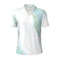 thumbnail image 2 of Daiia Gold Lines Marble Watercolor Pattern Men’s Polo Shirts,Solid Deck Shirt,Classic Fit, Breathable Cotton Polo for Casual and Sport Wear-4X-Large, 2 of 7