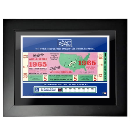 Los Angeles Dodgers 1965 World Series 18 x 14 Framed Ticket
