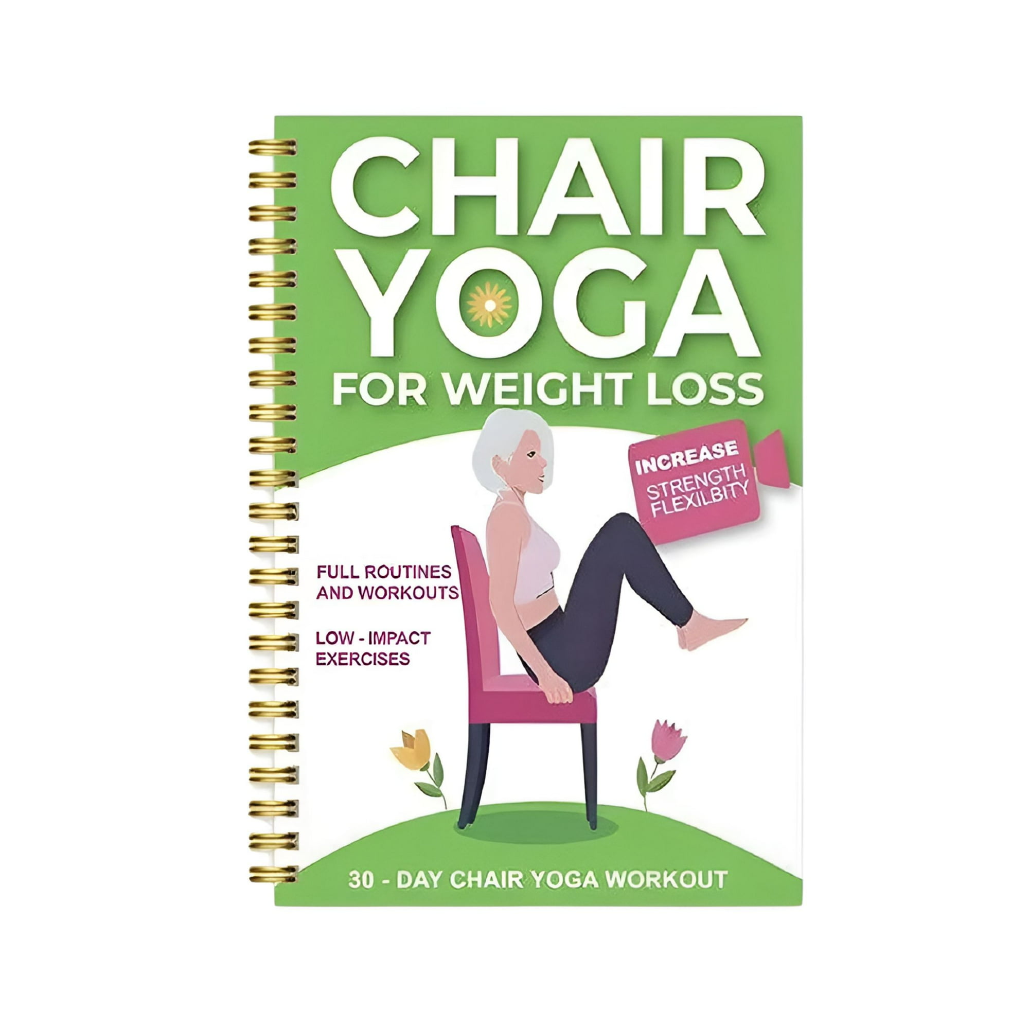 CCOCC 30-Day Chair Yoga for Weight Loss Spiral Notebook, Routines, and Progress Tracking, Daily Exercise Routines for Beginners, Seniors