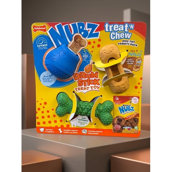 Nylabone NUBZ Treat N Chew Dog Toy (Variety Pack)