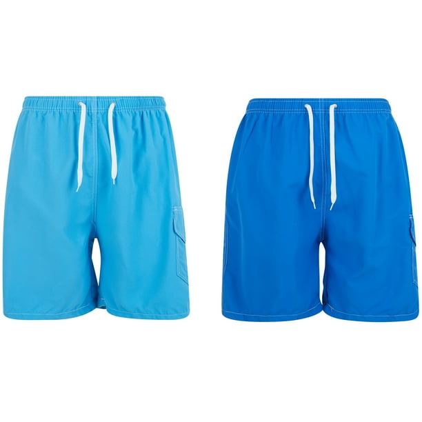 iBerryNY Mens Swim Trunks Quick Dry Cargo Shorts Mesh Lining, 2Pack